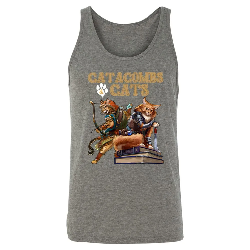 Catacombs & Cats Unisex Jersey Tank - Grey Triblend - 8