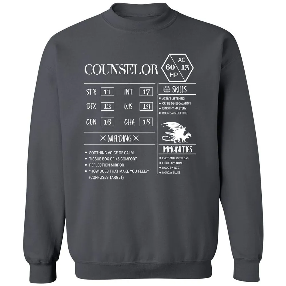 Counselor New Classic Unisex Sweatshirt - Charcoal - 7