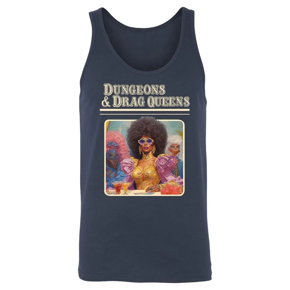 Dungeons & Drag Queens Unisex Jersey Tank - Navy - 2