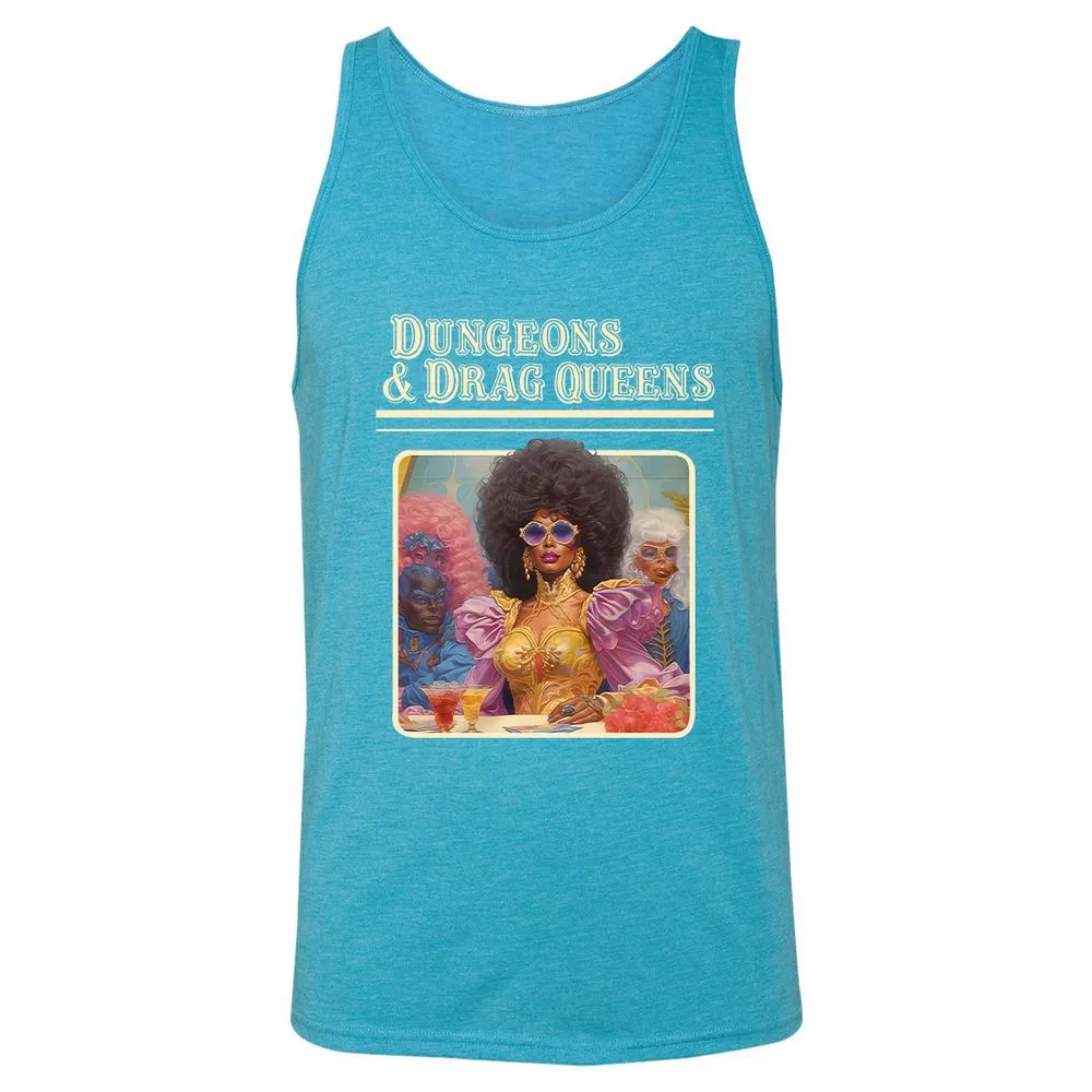 Dungeons & Drag Queens Unisex Jersey Tank - Aqua Triblend - 3