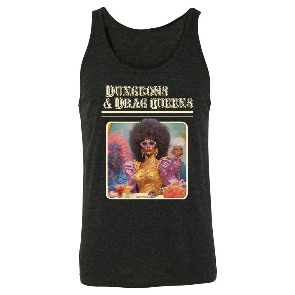 Dungeons & Drag Queens Unisex Jersey Tank - Charcoal Black Triblend - 5