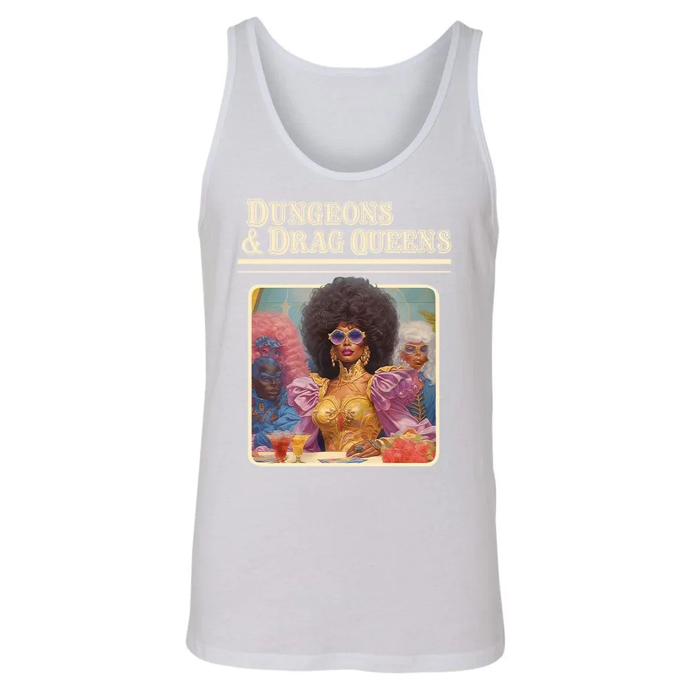 Dungeons & Drag Queens Unisex Jersey Tank - White - 14
