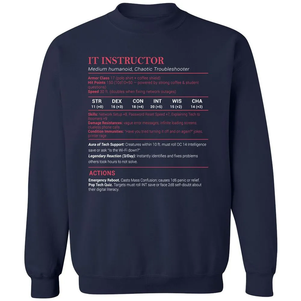 IT Instructor Classic Unisex Sweatshirt - Navy - 2
