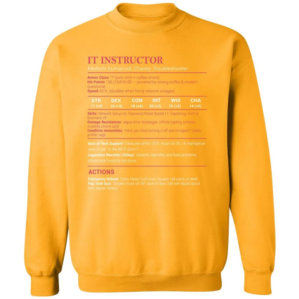 IT Instructor Classic Unisex Sweatshirt - Gold - 11