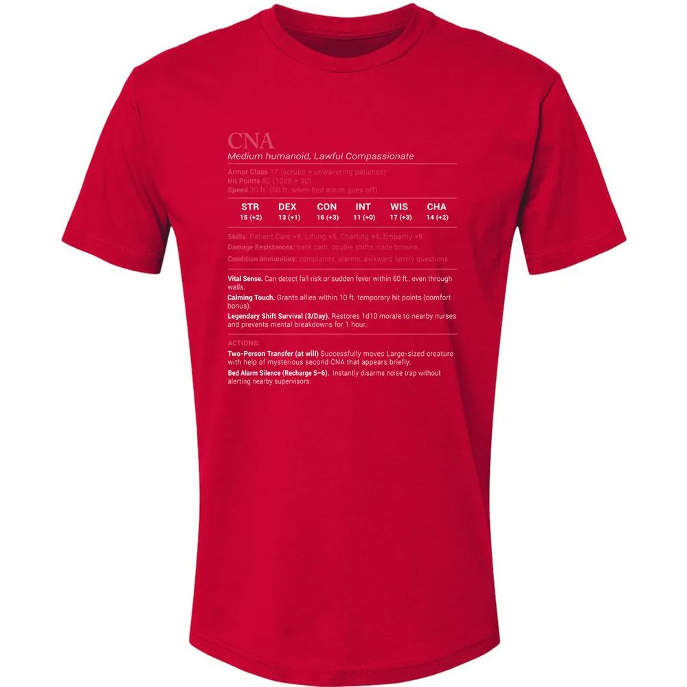 CNA Stats Premium Unisex T-Shirt - Red - 6