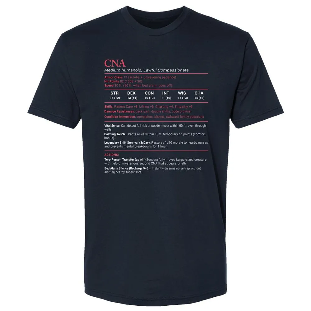 CNA Stats Premium Unisex T-Shirt - Midnight Navy - 2