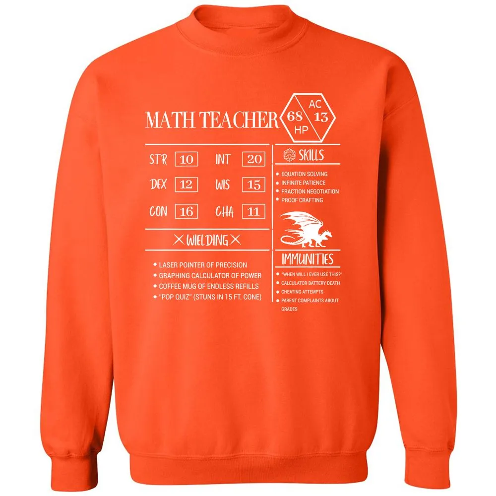 Math Teacher New Classic Unisex Sweatshirt - Orange - 10
