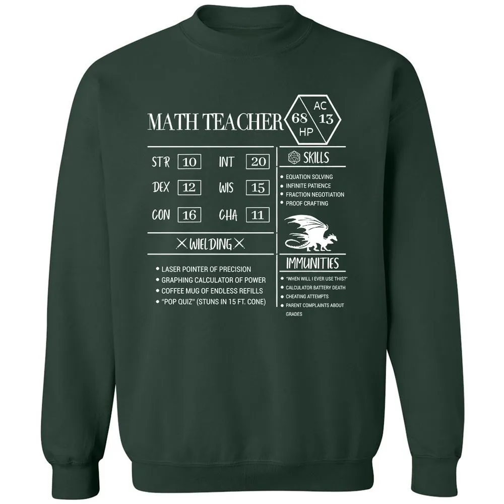 Math Teacher New Classic Unisex Sweatshirt - Forest Green - 4