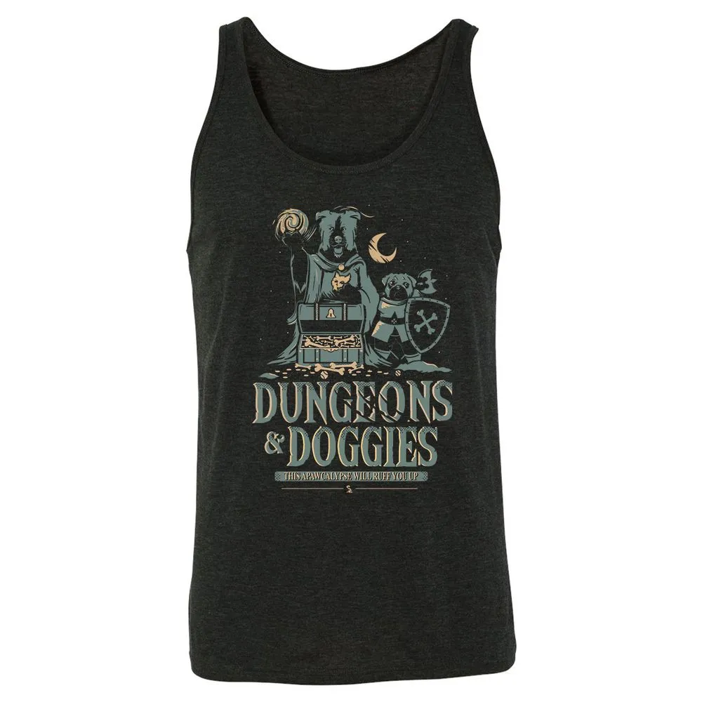 Dungeons & Doggies Unisex Jersey Tank - Charcoal Black Triblend - 5