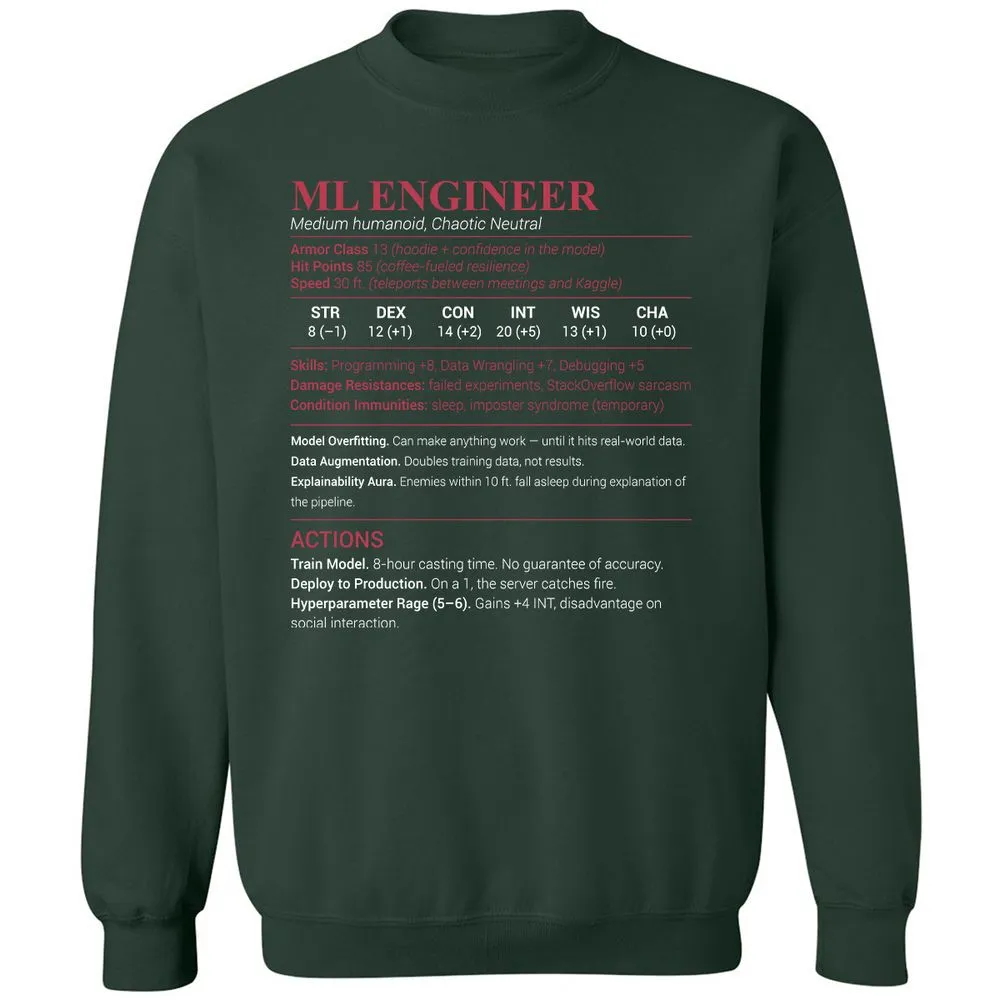 ML Engineer Classic Unisex Sweatshirt - Forest Green - 4