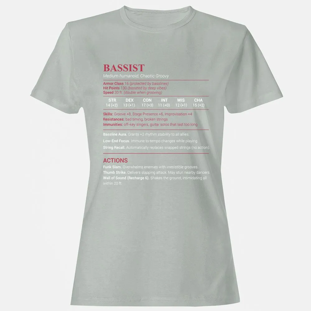 Bassist Stats Women's T-Shirt - Ash - 2