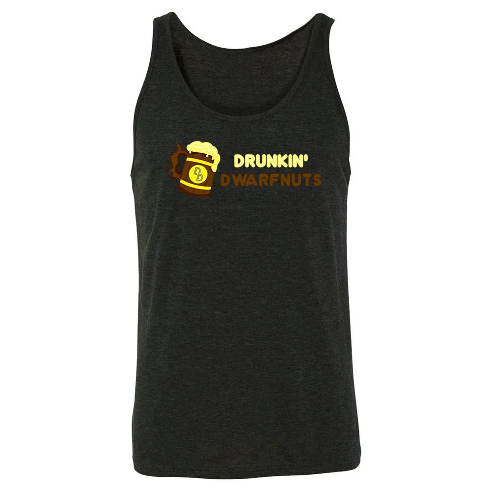 Drunkin' Dwartnuts Unisex Jersey Tank - Charcoal Black Triblend - 5
