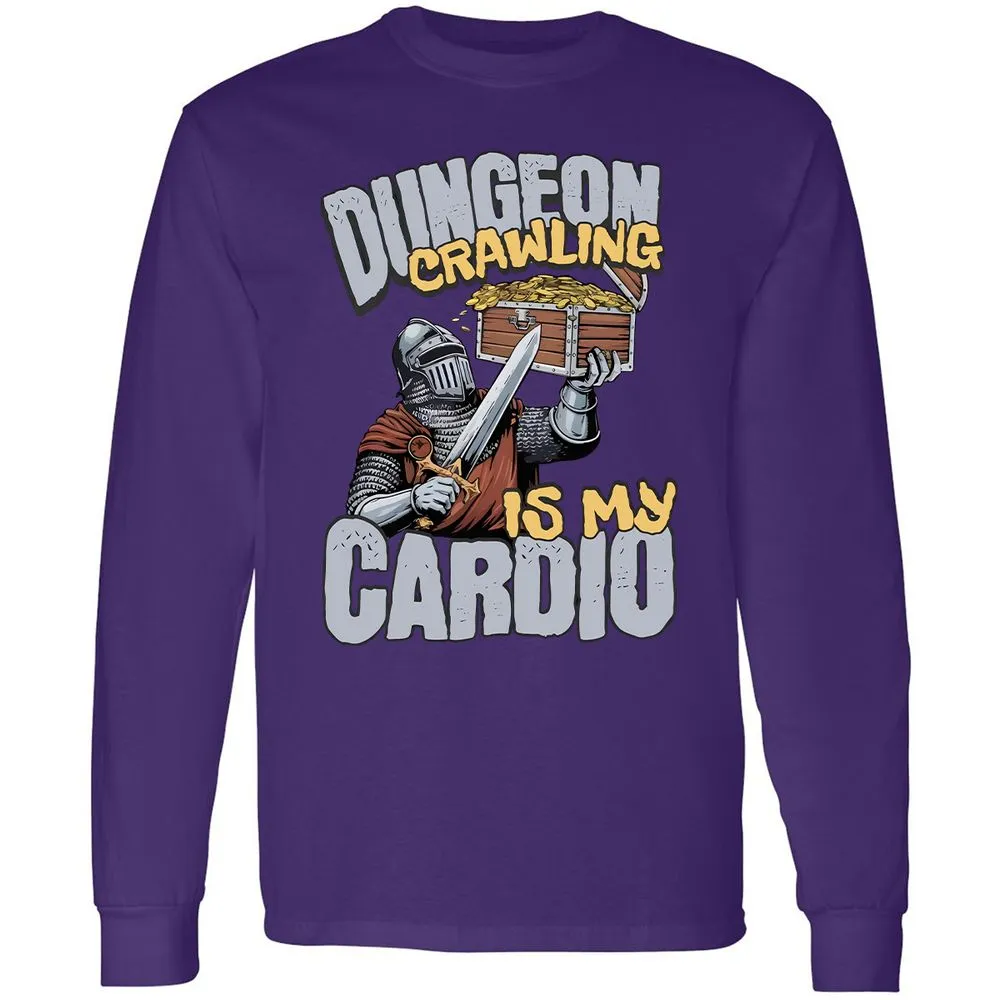 Dungeon Crawling Is My Cardio Long Sleeve T-Shirt - Purple - 13