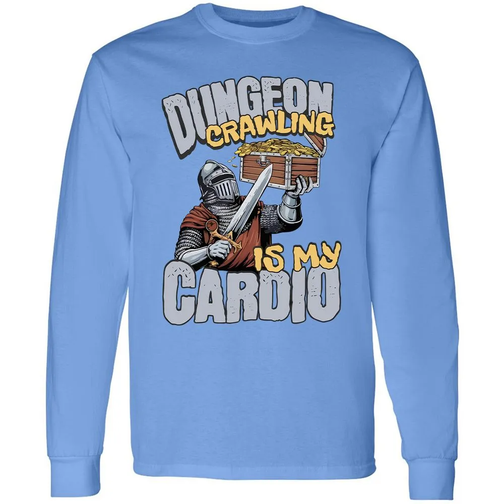 Dungeon Crawling Is My Cardio Long Sleeve T-Shirt - Carolina Blue - 12