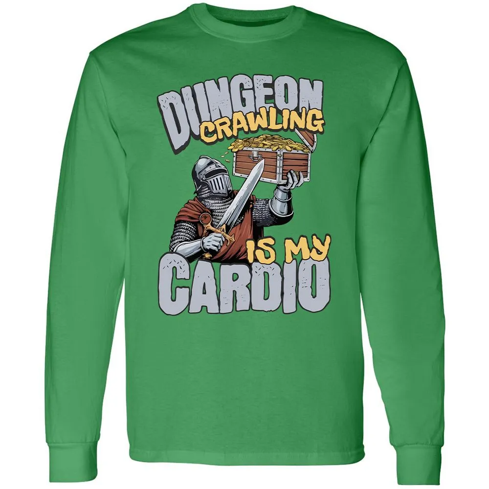 Dungeon Crawling Is My Cardio Long Sleeve T-Shirt - Irish Green - 10