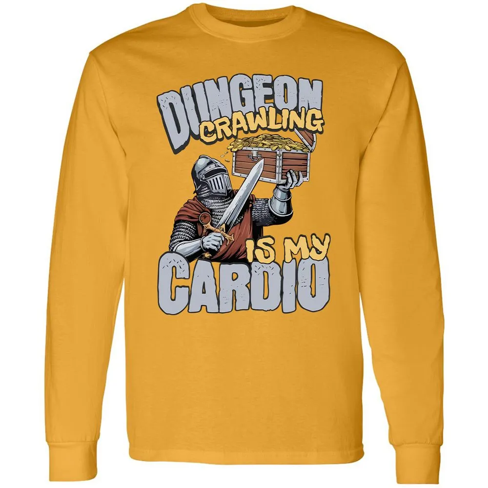 Dungeon Crawling Is My Cardio Long Sleeve T-Shirt - Gold - 9