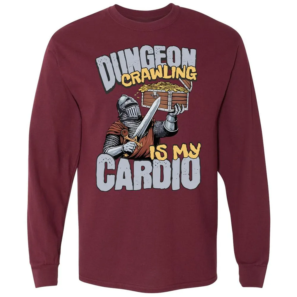 Dungeon Crawling Is My Cardio Long Sleeve T-Shirt - Maroon - 11