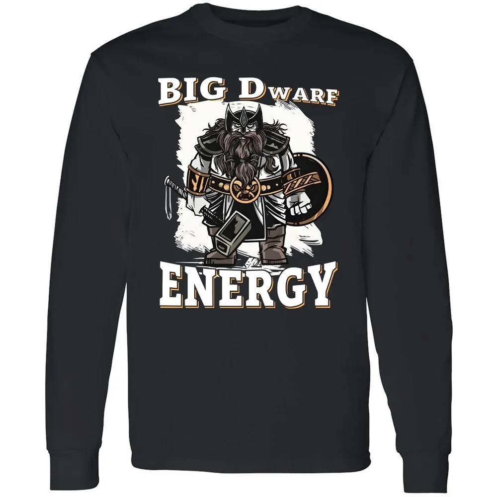 Big Dwarf Energy Long Sleeve T-Shirt - Black - 1
