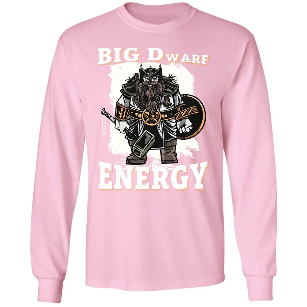 Big Dwarf Energy Long Sleeve T-Shirt - Light Pink - 3