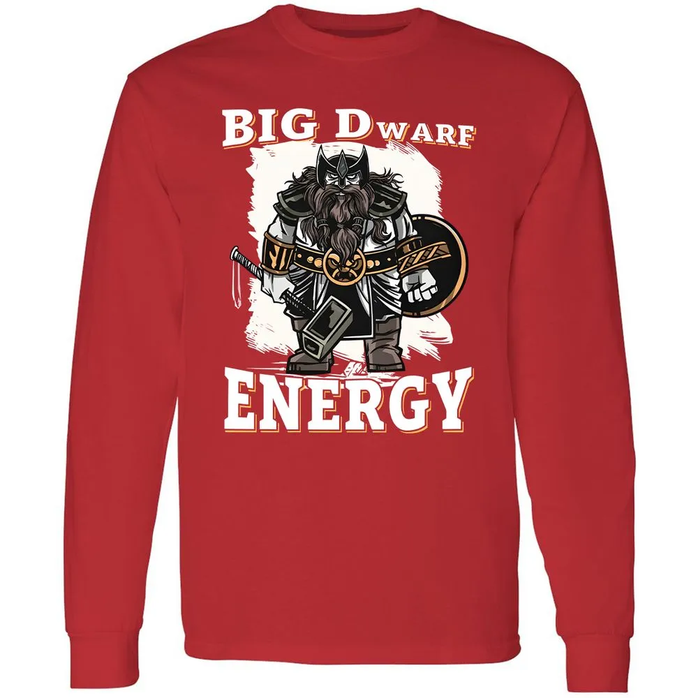 Big Dwarf Energy Long Sleeve T-Shirt - Red - 14