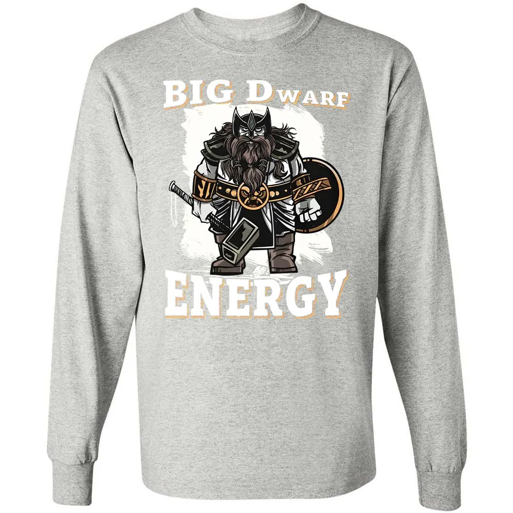 Big Dwarf Energy Long Sleeve T-Shirt - Ash - 7