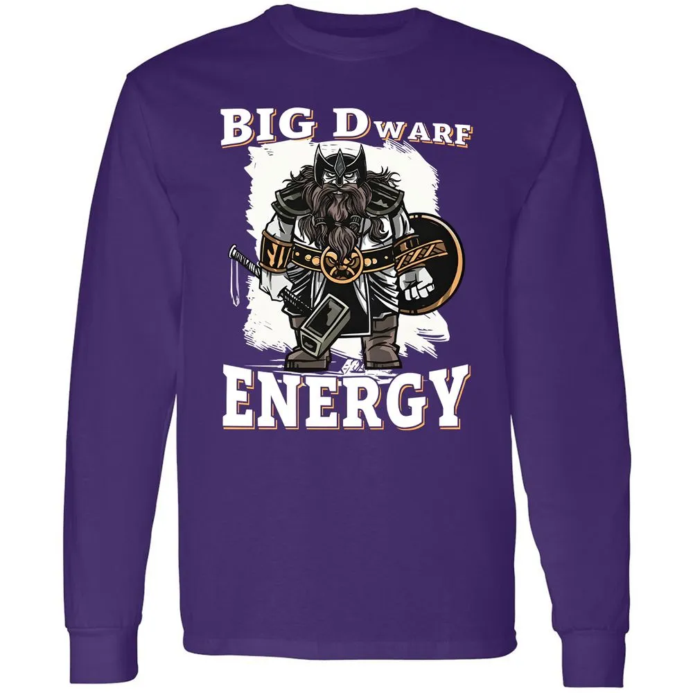 Big Dwarf Energy Long Sleeve T-Shirt - Purple - 13
