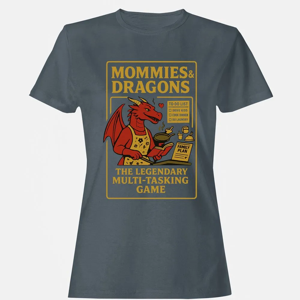 Mommies & Dragons Women's T-Shirt - Charcoal - 3