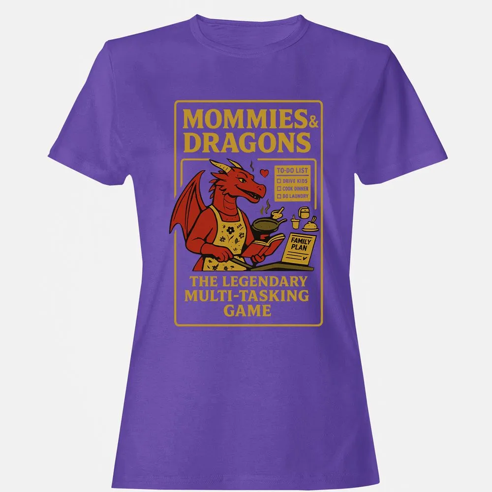 Mommies & Dragons Women's T-Shirt - Purple - 12
