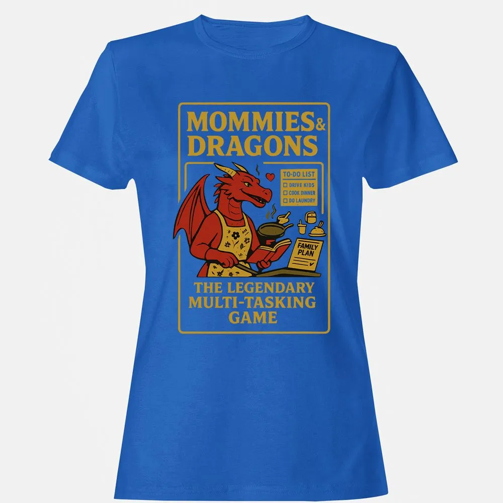 Mommies & Dragons Women's T-Shirt - Royal - 14