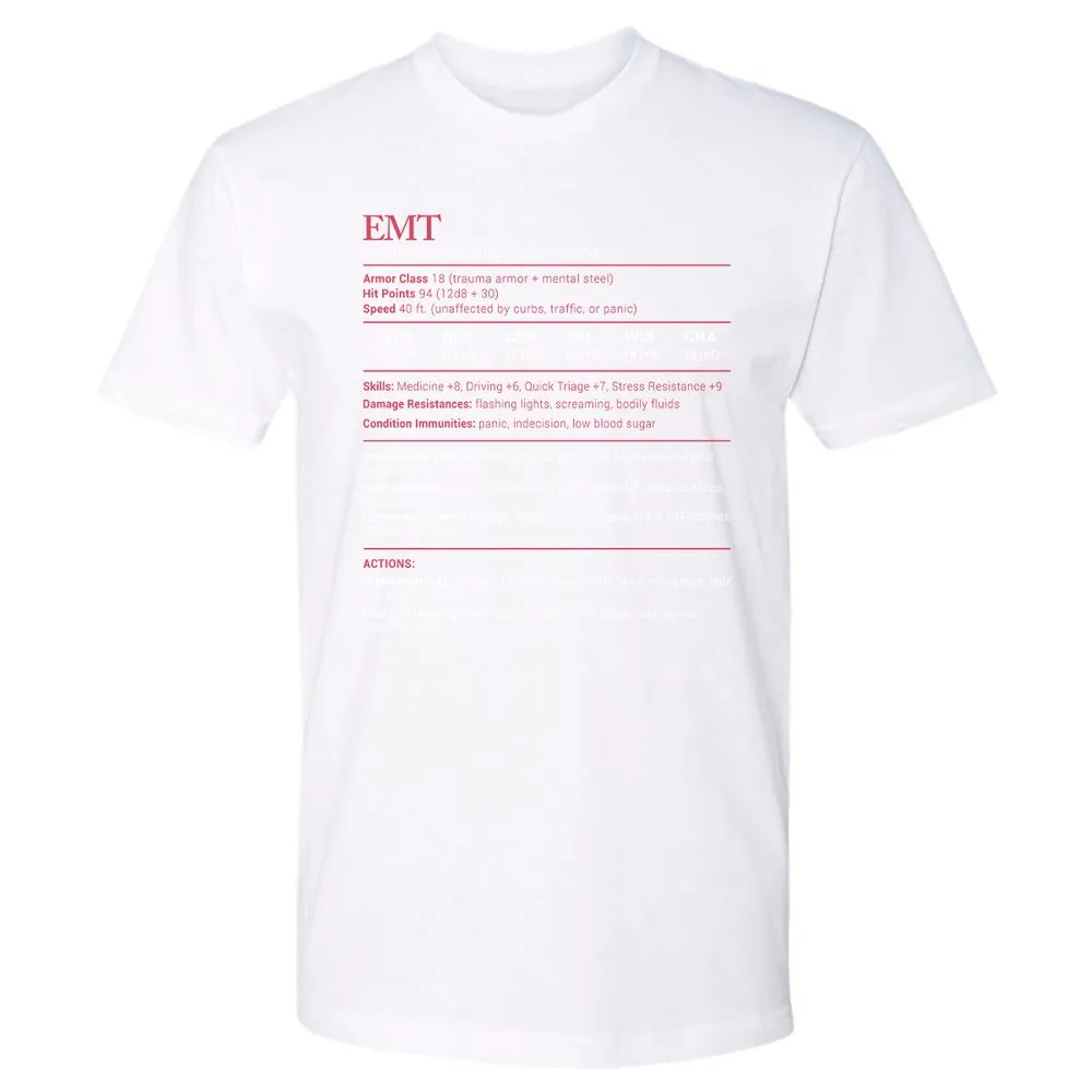 EMT Stats Premium Unisex T-Shirt - White - 4