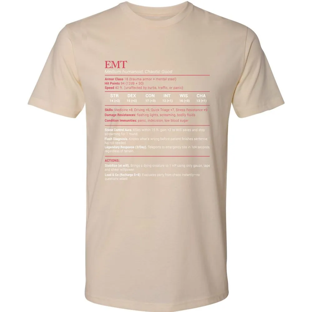 EMT Stats Premium Unisex T-Shirt - Cream - 14