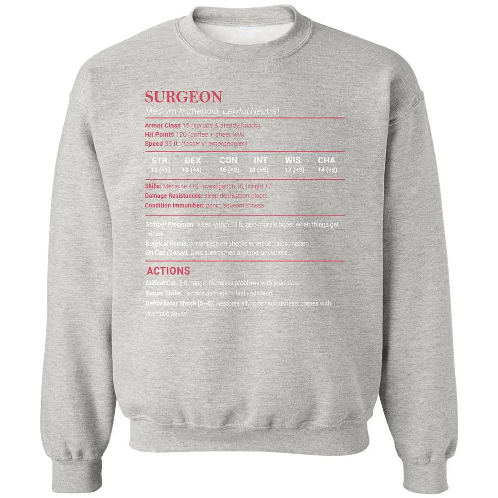 Surgeon Stats Classic Unisex Sweatshirt - Ash - 8