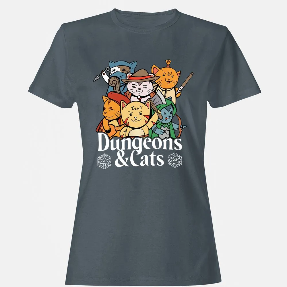 Dungeons & Cats Women's T-Shirt - Charcoal - 3