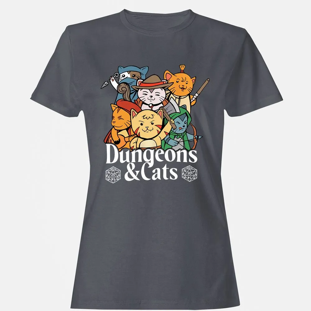 Dungeons & Cats Women's T-Shirt - Dark Heather - 5