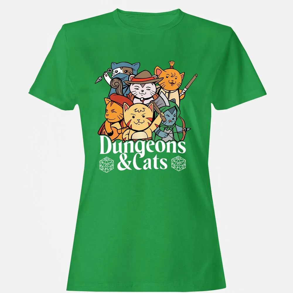 Dungeons & Cats Women's T-Shirt - Irish Green - 7
