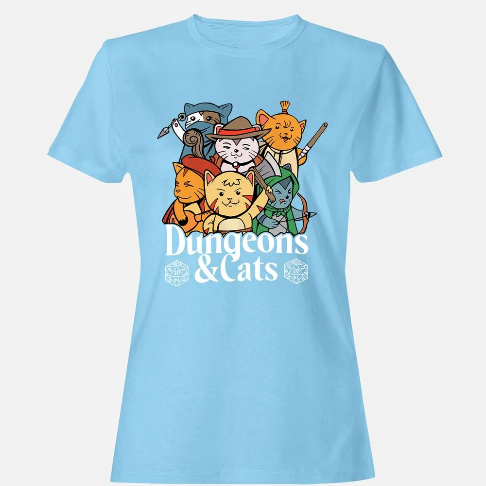 Dungeons & Cats Women's T-Shirt - Light Blue - 8