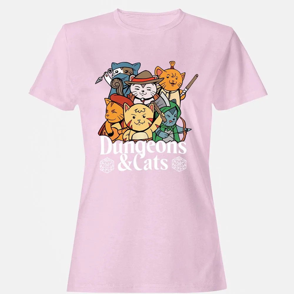 Dungeons & Cats Women's T-Shirt - Light Pink - 9
