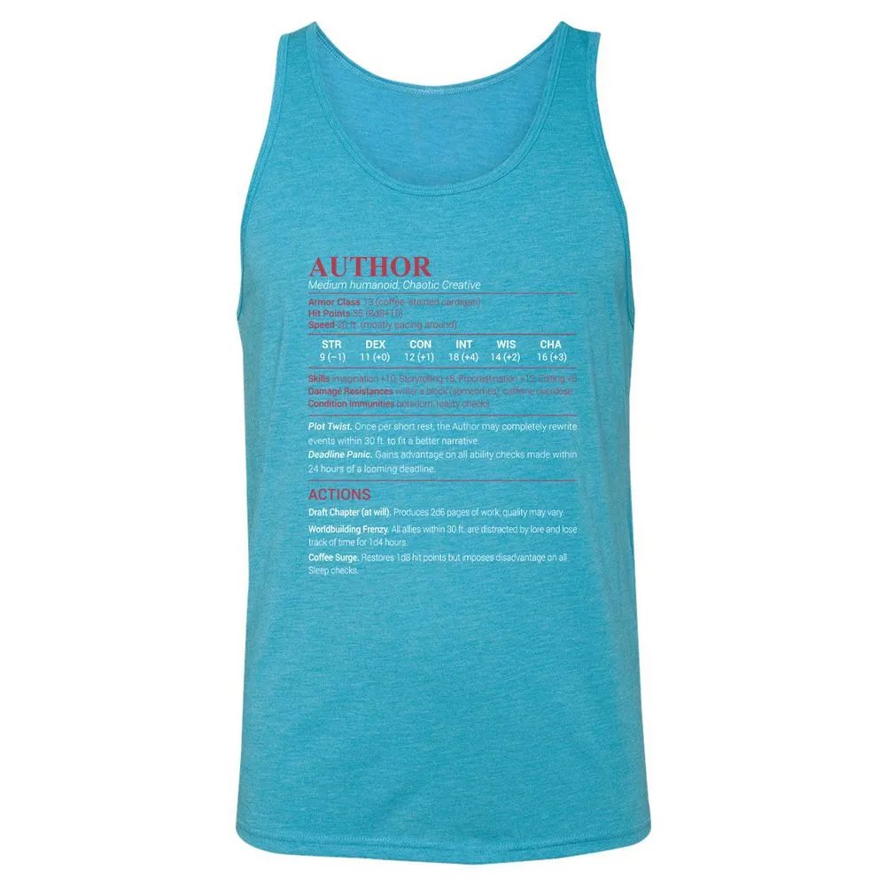 Author Unisex Jersey Tank - Aqua Triblend - 3