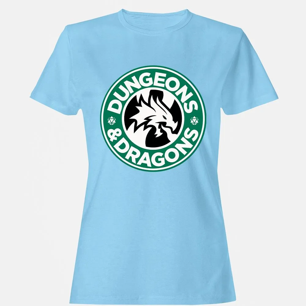 D&D Coffee Women's T-Shirt - Light Blue - 8