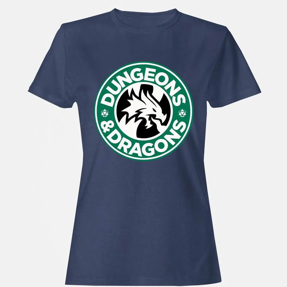 D&D Coffee Women's T-Shirt - Navy - 10