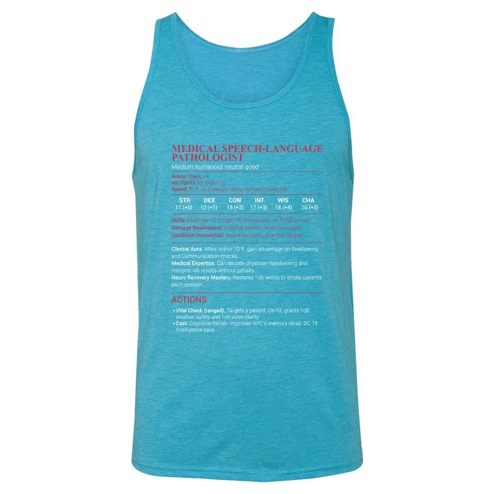 Medical SLP Unisex Jersey Tank - Aqua Triblend - 3