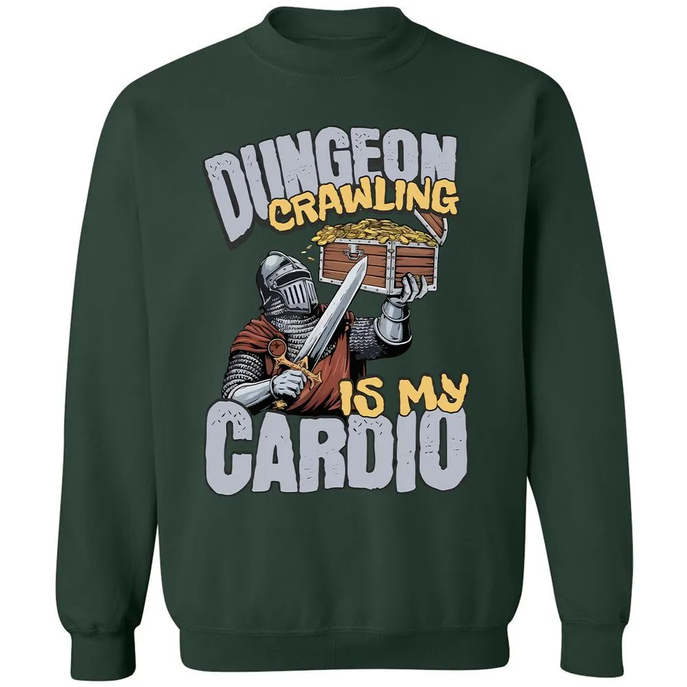Dungeon Crawling Is My Cardio Classic Unisex Sweatshirt - Forest Green - 4