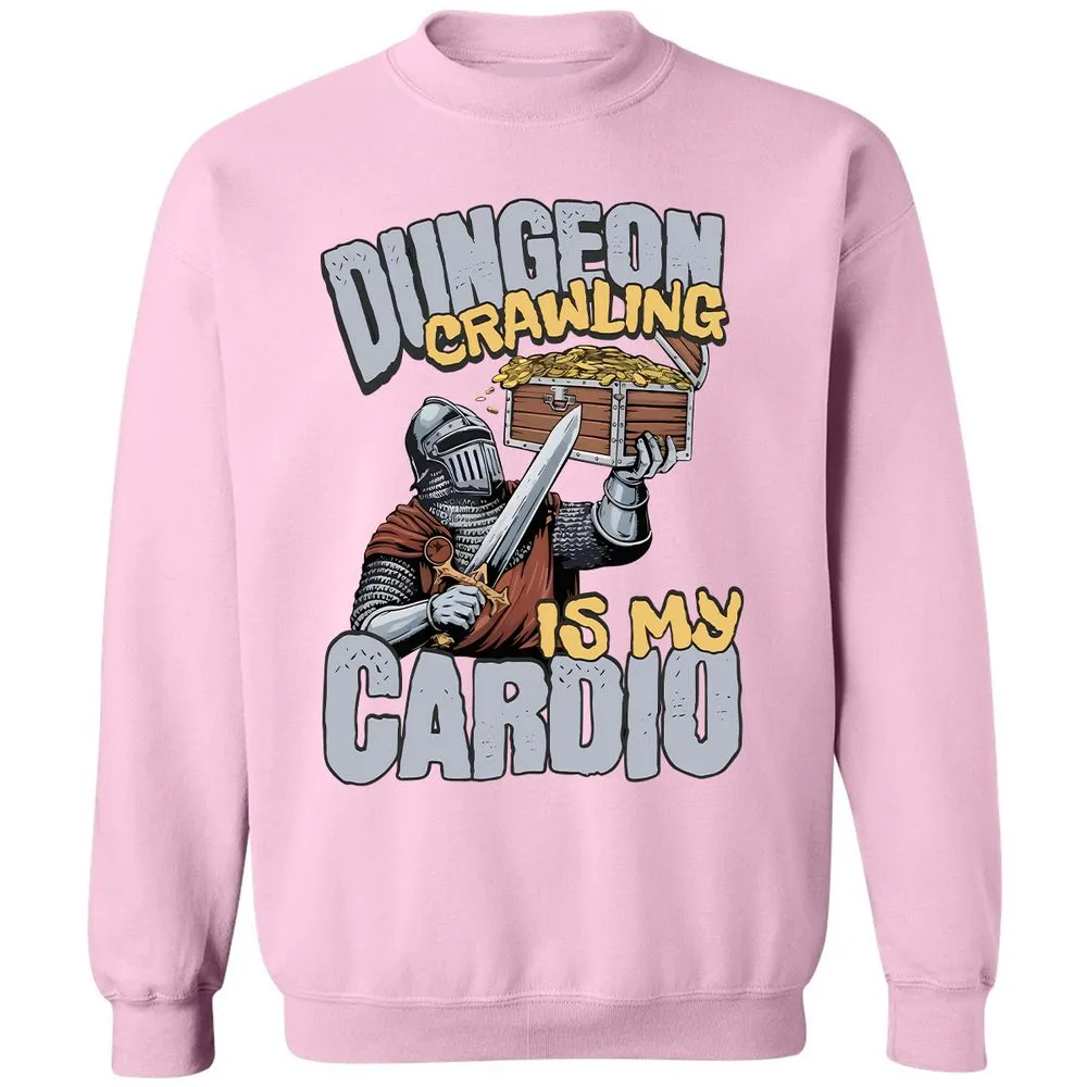 Dungeon Crawling Is My Cardio Classic Unisex Sweatshirt - Light Pink - 3