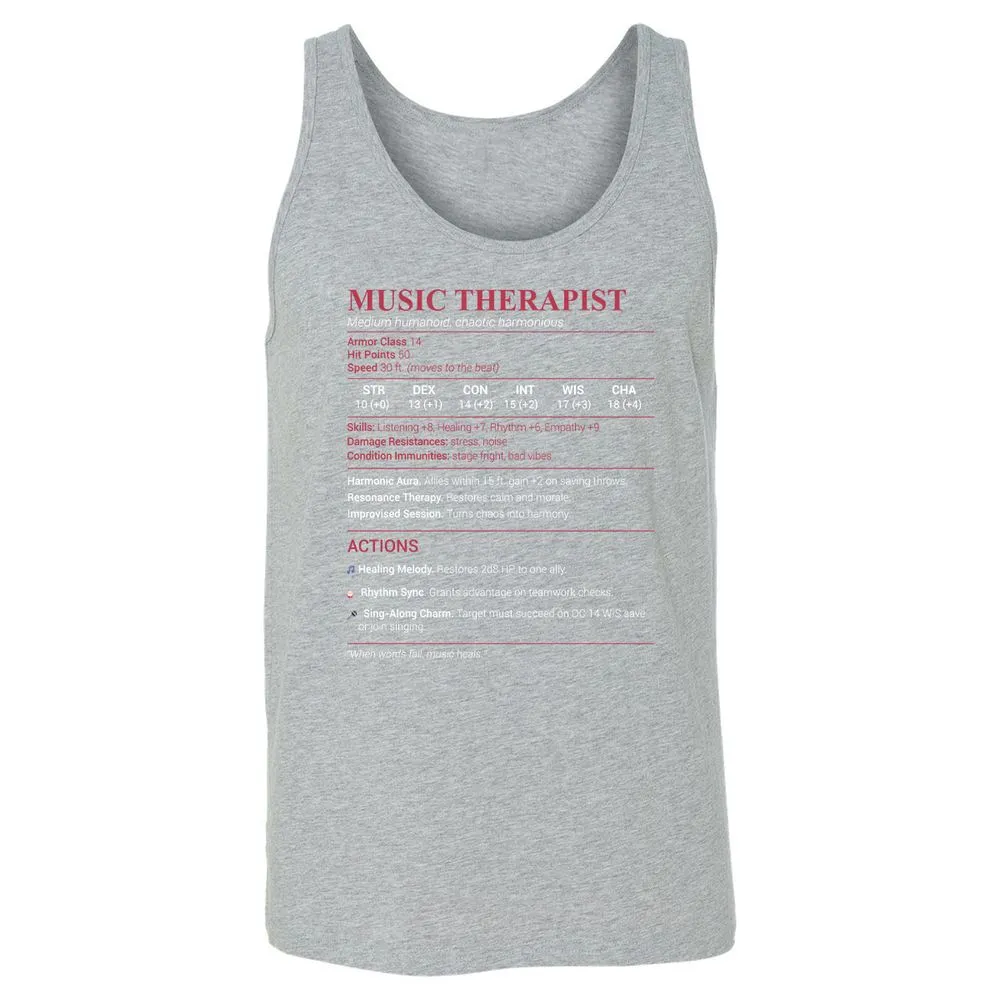 Music Therapist Unisex Jersey Tank - Athletic Heather - 4