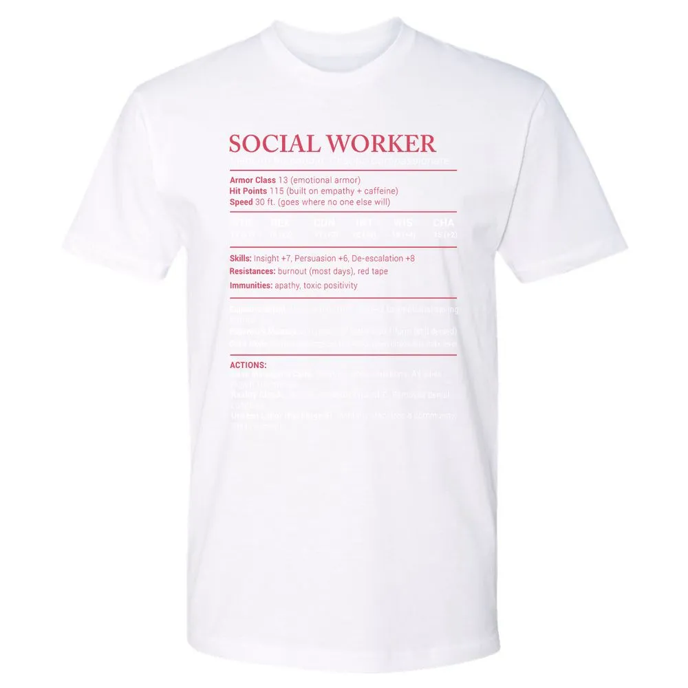 Social Worker Stats Premium Unisex T-Shirt - White - 4