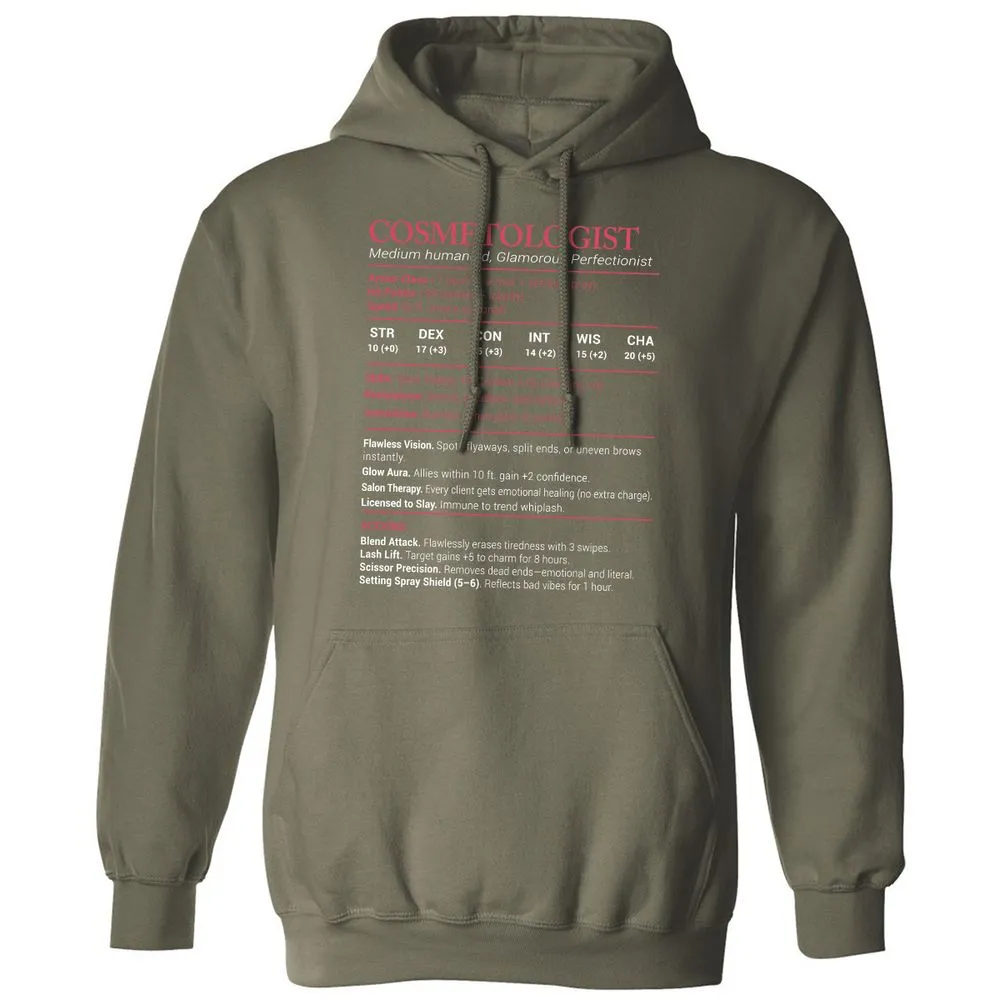 Cosmetologist Stats Classic Unisex Hoodie - Military Green - 4