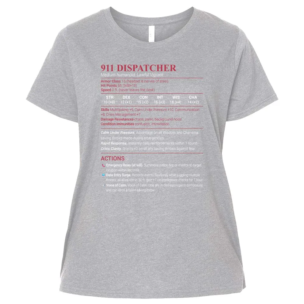 911 Dispatcher Ladies Curvy Jersey - Heather - 3