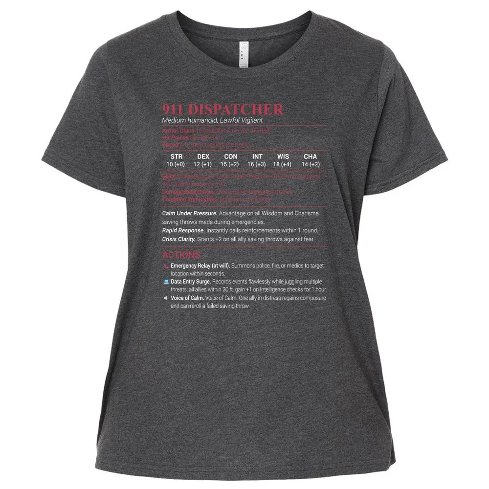 911 Dispatcher Ladies Curvy Jersey - Vintage Smoke - 4
