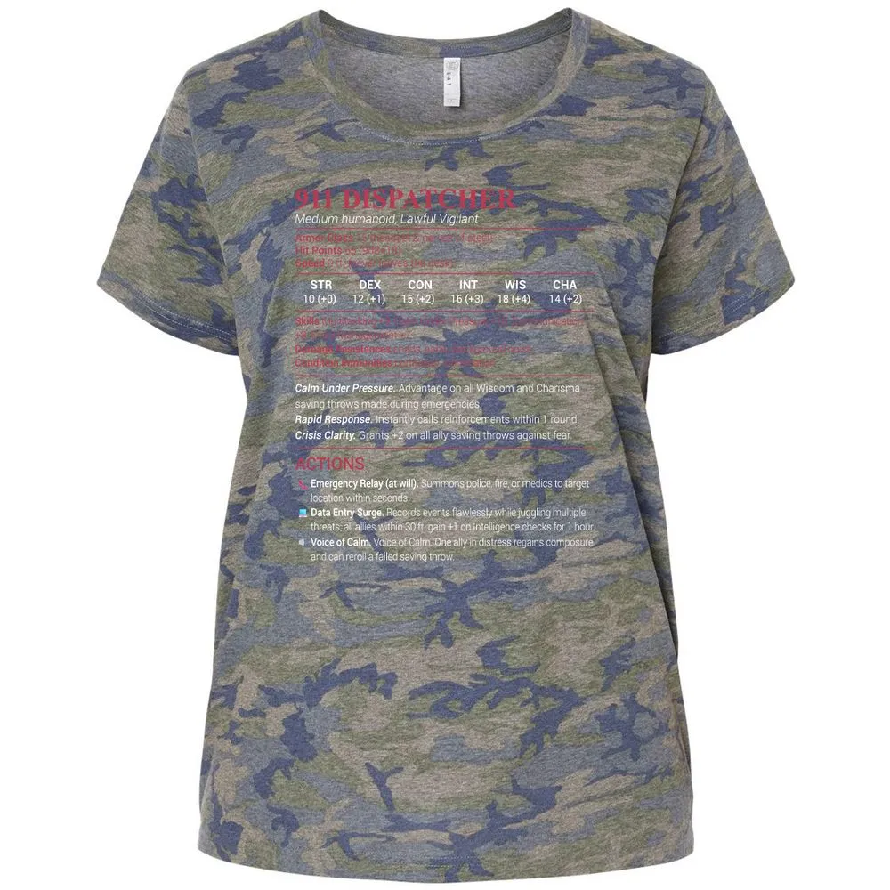 911 Dispatcher Ladies Curvy Jersey - Vintage Camo - 5