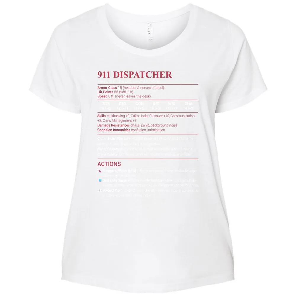 911 Dispatcher Ladies Curvy Jersey - White - 6
